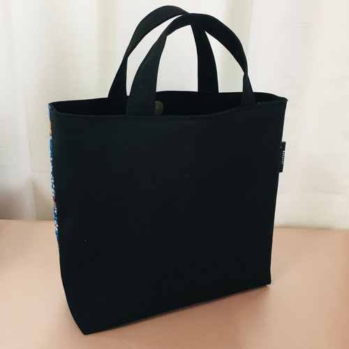 蝶和柄パッチワークトートバッグ（青/金） トートバッグ Mpp