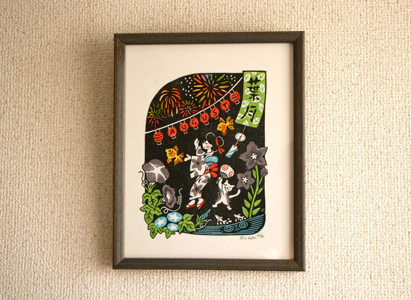 多色刷り版画 August 8月 版画 LadyBirdPrinter 通販｜Creema(クリーマ 
