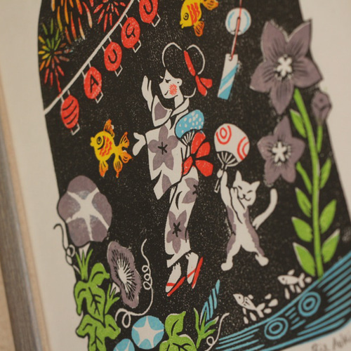 多色刷り版画 August 8月 NO.6〜NO.8 版画 LadyBirdPrinter 通販