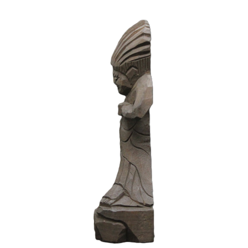 受注製作：不動明王坐像（高さ：25cm ）仏像 円空仏 摸刻 木彫