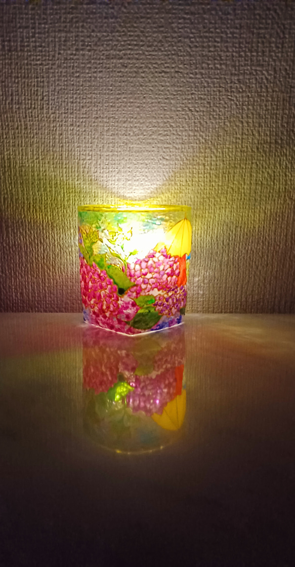 春　紫陽花のキャンドルホルダー 8枚目の画像