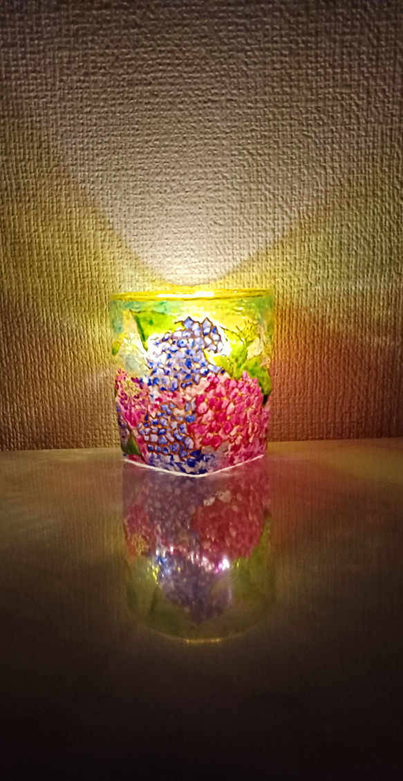 春　紫陽花のキャンドルホルダー 6枚目の画像