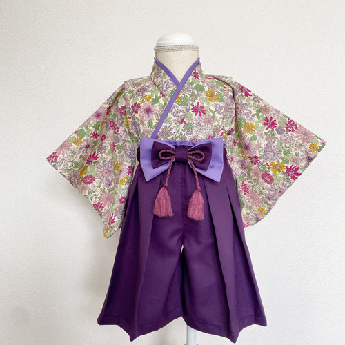 大人気新品  受注生産✨送料無料】ベビー・キッズ袴＊花柄ラベンダー× 古代紫 その他