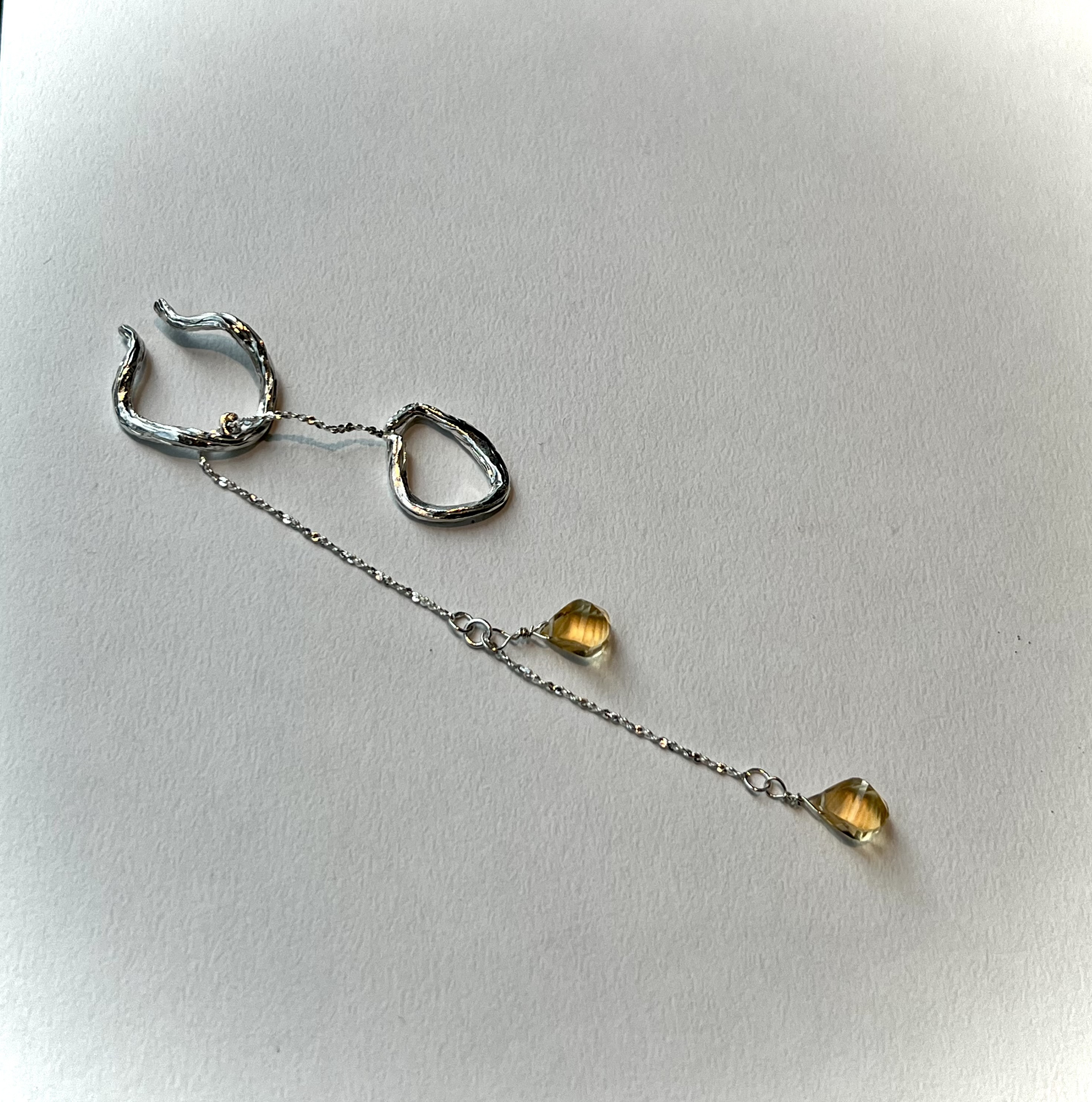 Eye of Storm_アジャストチェーン　イヤーカフ　シトリン