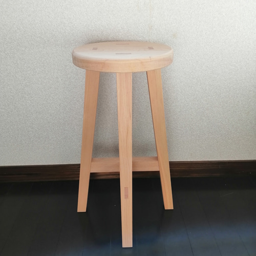 木製スツール 2脚セット 高さ65cm 丸椅子 stool 椅子（チェアー