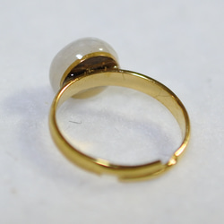 (1 件) 彩虹月光石手術不銹鋼戒指（10 毫米/均碼） 第3張的照片