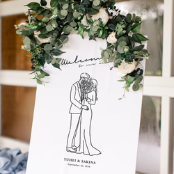 新郎新婦イラストウェルカムボード │ウェディング 結婚式