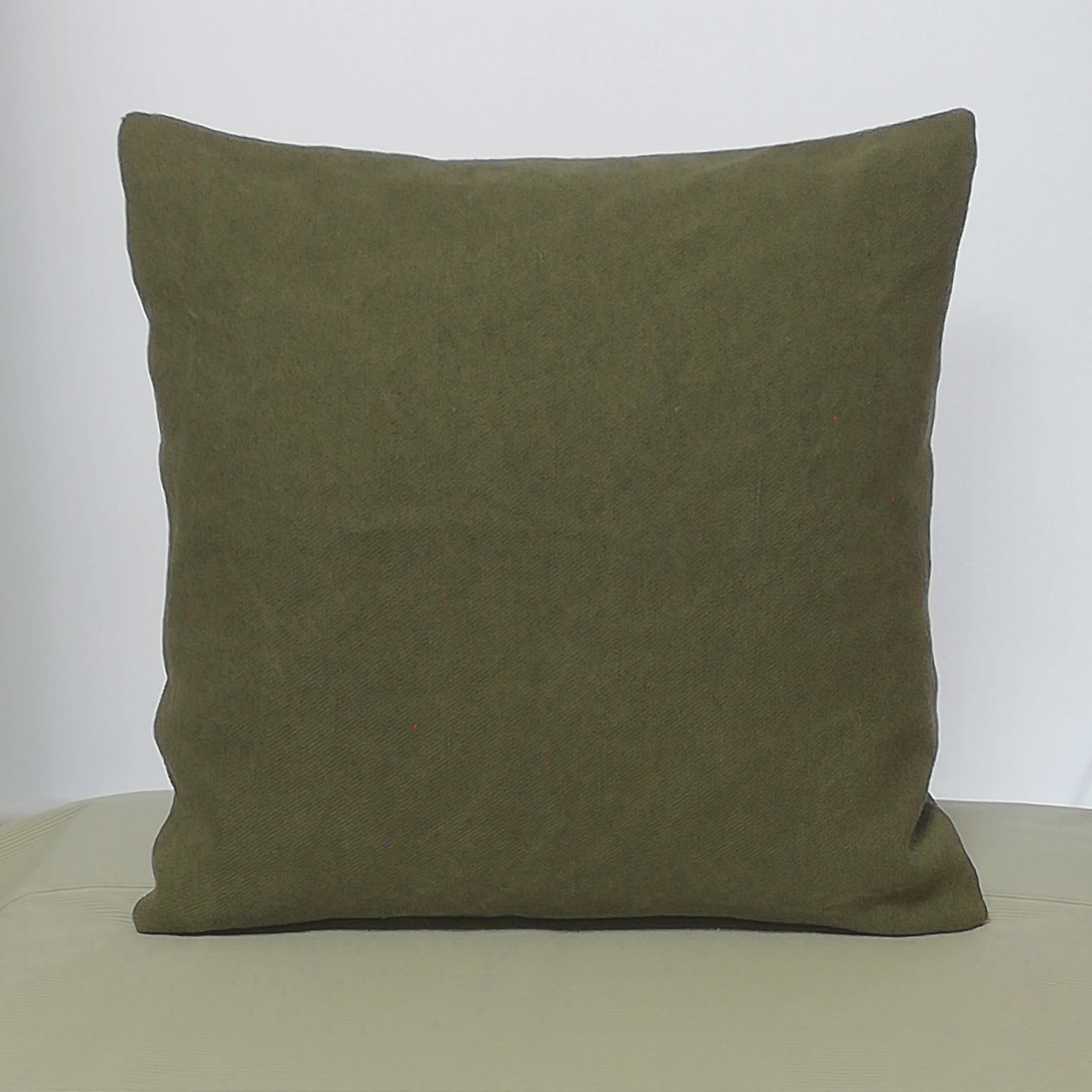 クッションカバー 45×45cm ALBARTON ミリタリーツイル モスグリーン  