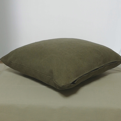 クッションカバー 45×45cm ALBARTON ミリタリーツイル モスグリーン  