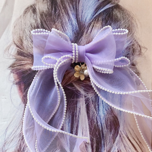 再販】オーガンジーリボンヘアゴム ラプンツェル