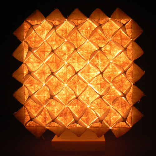 和紙の手作りランプシェード 美濃和紙使用 [折] 2-1 どこにもない癒し