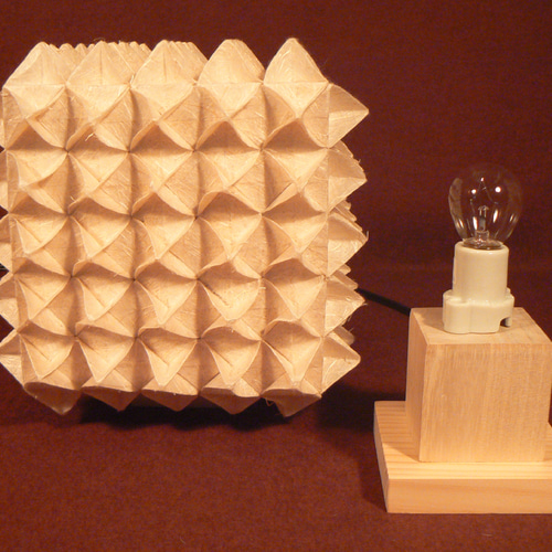 和紙の手作りランプシェード 美濃和紙使用 [折] 2-1 どこにもない癒し