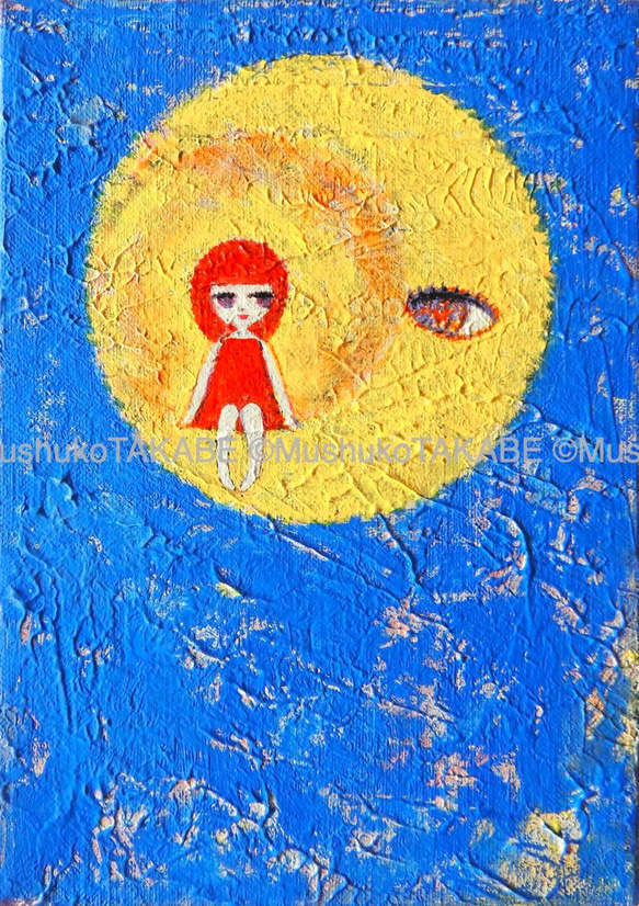 [the moon ] #絵画 #原画 #アート 3枚目の画像