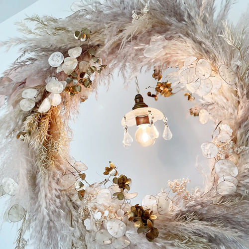 フライングリースドライフラワーリースライト