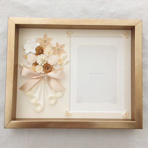 金婚式・真珠婚式・紙婚式に♪ペーパークイリングのゴールドと