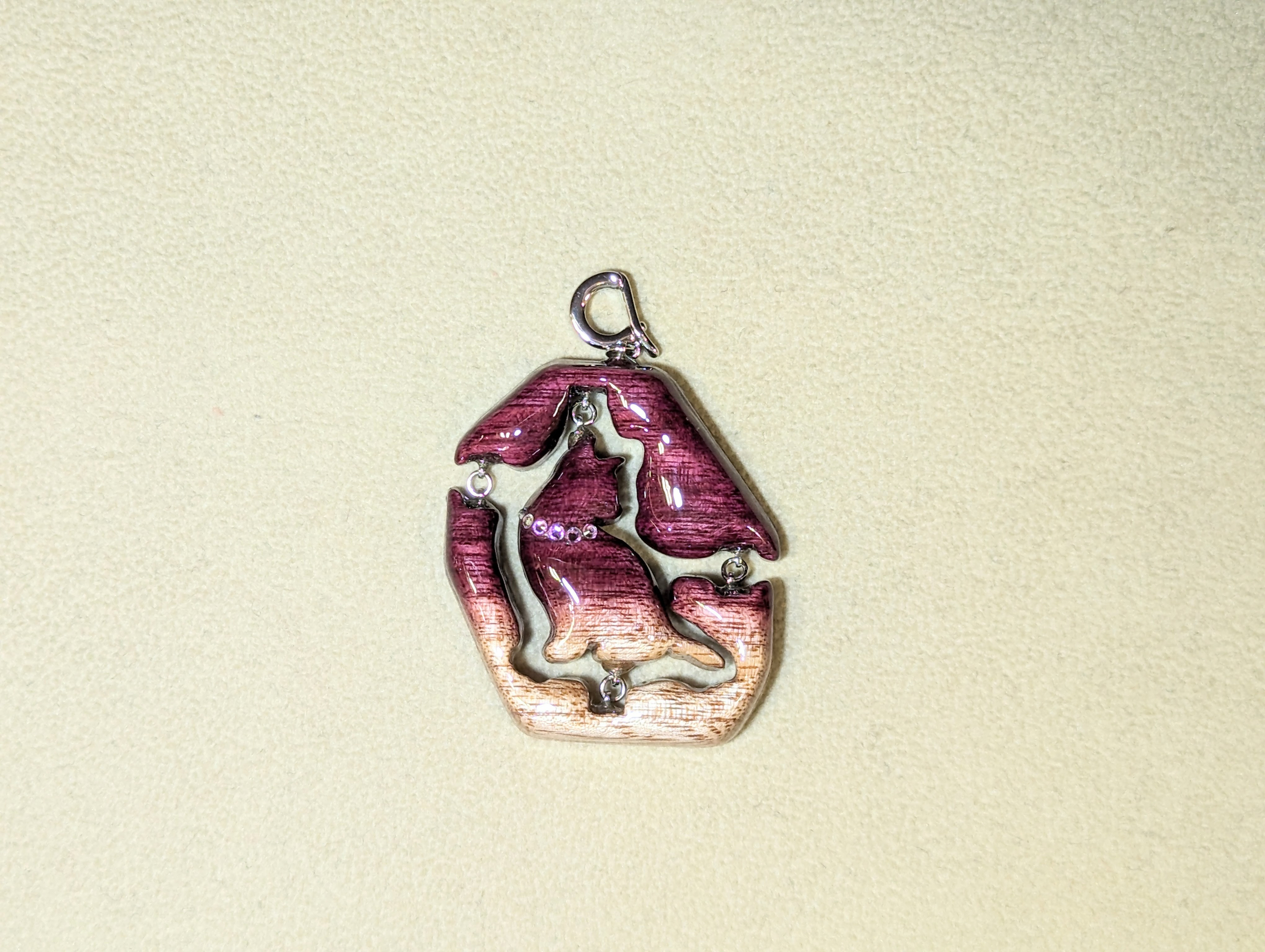 木製　ペンダントトップ　（　ねこ　）