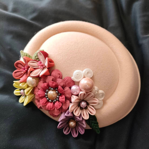 ミニベレーモチーフ ヘッドドレス つまみ細工 成人式 七五三 卒業式 髪