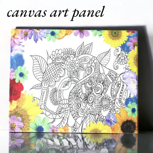 F6サイズ】白ガネーシャ様 キャンバスアートパネル キャンバスボード  