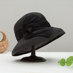 夏の新しい太陽帽子日焼け止め太陽帽子女性通気性麻糸装飾ヘップバーン風麦わら帽子 1枚目の画像