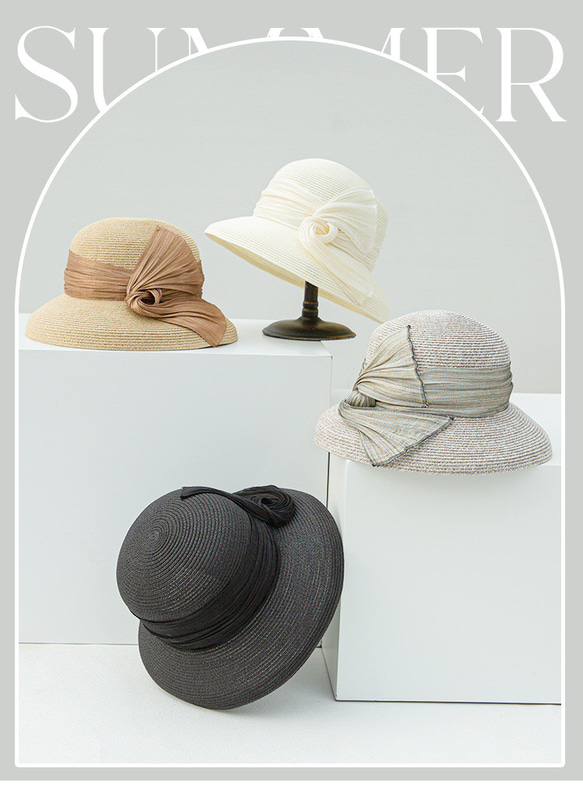 夏の新しい太陽帽子日焼け止め太陽帽子女性通気性麻糸装飾ヘップバーン風麦わら帽子 2枚目の画像