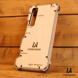 Xperia 1 IV ケース 木製 耐衝撃 ウッド wood case 木 本革 LUNBER ARMOR 3枚目の画像