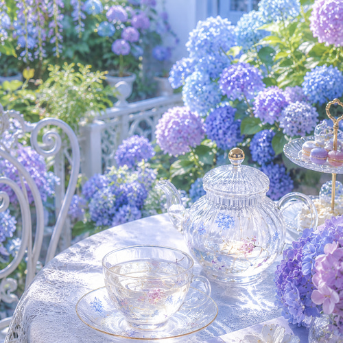 Hydrangea〜紫陽花の煌めきティーセット〜 ポット・急須 ℒ𝓊𝒸𝒾ℴ𝓁ℯ