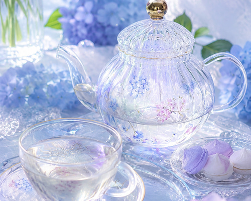 Hydrangea〜紫陽花の煌めきティーセット〜 ポット・急須 ℒ𝓊𝒸𝒾ℴ𝓁ℯ
