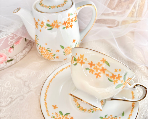 香るオレンジロード〜キンモクセイのティーカップ&ソーサー