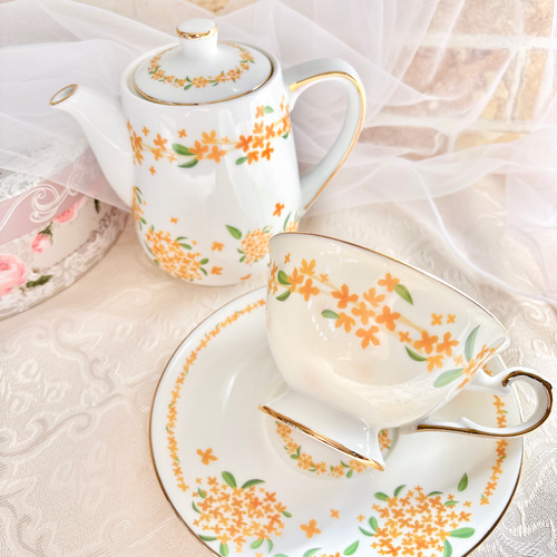 JJ277☆高級 TASAKI オレンジサファイア0.9ct D ヘッド 鑑付 オレンジ