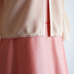 [針對夏季曬傷和降溫措施] 整件衣服日本紙 3/4 袖短上衣 [粉紅·米色] 第15張的照片