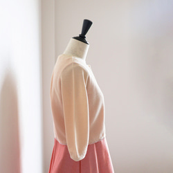 [針對夏季曬傷和降溫措施] 整件衣服日本紙 3/4 袖短上衣 [粉紅·米色] 第12張的照片