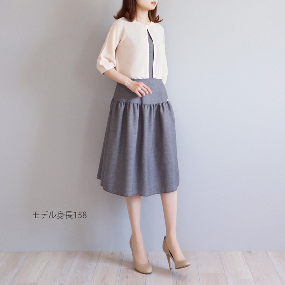 [針對夏季曬傷和降溫措施] 整件衣服日本紙 3/4 袖短上衣 [粉紅·米色] 第4張的照片