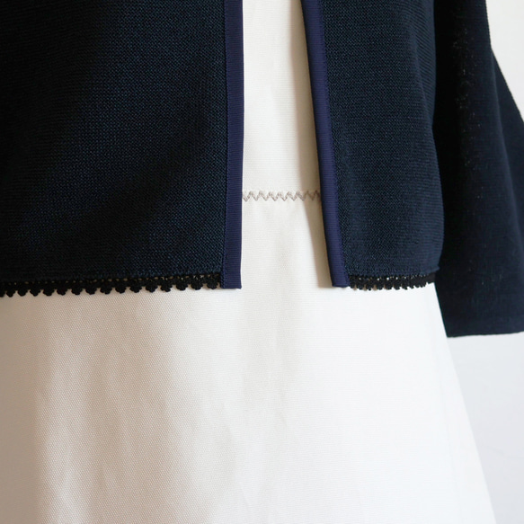 [針對夏季曬傷和降溫對策] Whole Garment 日本紙 3/4 袖短上衣 [海軍藍] 第14張的照片