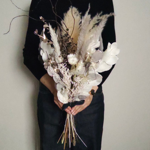 ♡ウェディングブーケ 前撮り ドライフラワー スワッグ カラー