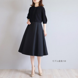 【夏季郊遊的最佳選擇】Whole Garment 日本紙 3/4 袖波列羅短上衣 [黑色] 第3張的照片