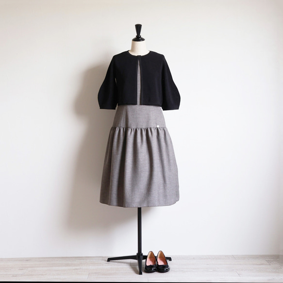 【夏季郊遊的最佳選擇】Whole Garment 日本紙 3/4 袖波列羅短上衣 [黑色] 第10張的照片