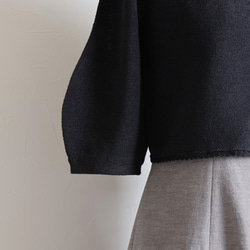【夏季郊遊的最佳選擇】Whole Garment 日本紙 3/4 袖波列羅短上衣 [黑色] 第12張的照片