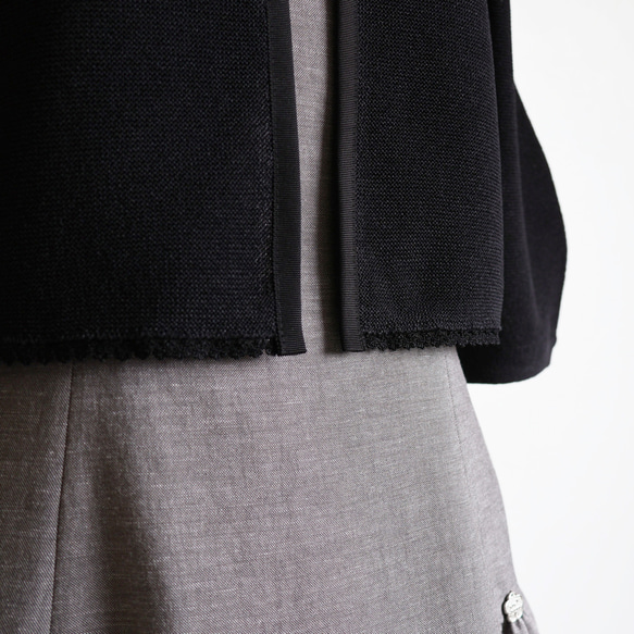 【夏季郊遊的最佳選擇】Whole Garment 日本紙 3/4 袖波列羅短上衣 [黑色] 第13張的照片