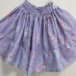 ７２２８　花柄の着物で作ったミニスカート　＃送料無料 1枚目の画像