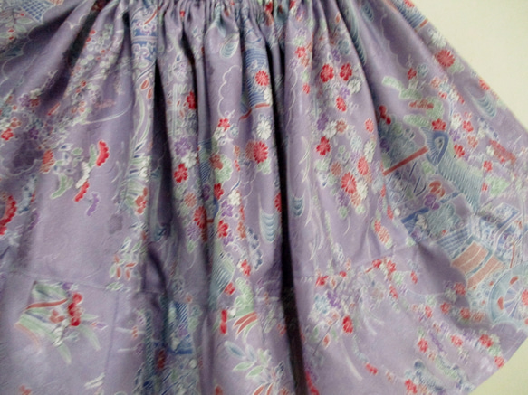 ７２２８　花柄の着物で作ったミニスカート　＃送料無料 4枚目の画像