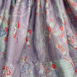 ７２２８　花柄の着物で作ったミニスカート　＃送料無料 2枚目の画像