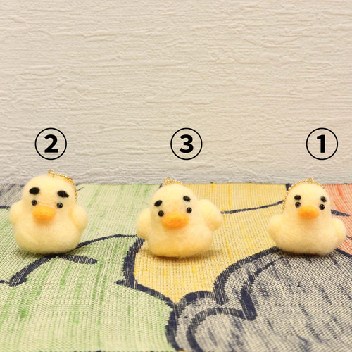 アヒルキーホルダー3種 バリエーション 羊毛フェルト 可愛い 羊毛
