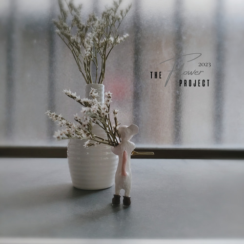 ねずみ ミニチュア オブジェ 置物 粘土 ドライフラワー 立体・オブジェ