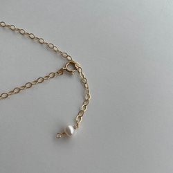 【ネックレス】14kgf 煌めく艶の淡水パールネックレス /シンプル/重ね付け/夏/dot Pearl necklace 6枚目の画像