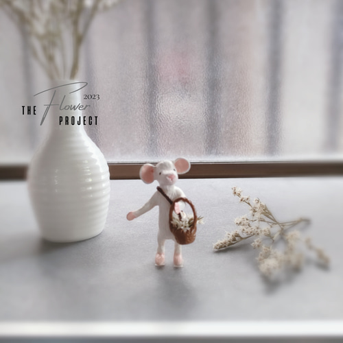 アート　ネズミ　ドライフラワー　置物　インテリア　工芸品　美術品　A1383 アートネズミドライフラワー置物インテリア工芸品美術品A1383