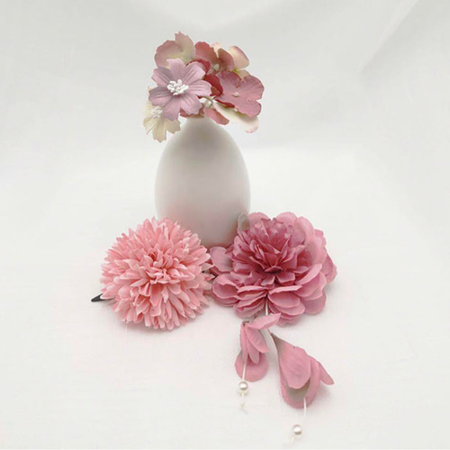 髪飾り 結婚式 成人式 七五三 卒業式 ヘッドドレス ピンク8/30