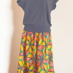 アフリカンプリント大人なティアードスカート 4枚目の画像