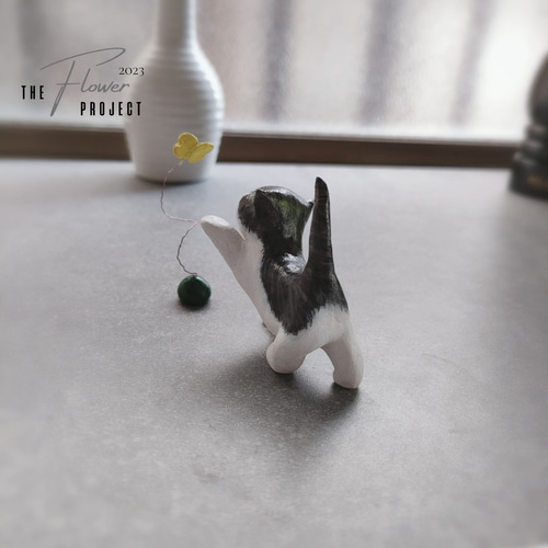ねこ 粘土 人形 ミニチュア 置物 オブジェ 立体・オブジェ THE