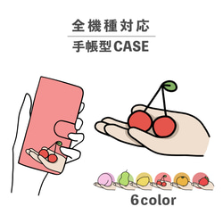 水果食品插畫手寫智慧型手機保護殼相容於所有型號筆記型卡片儲存NLFT-BKCS-01e 第1張的照片