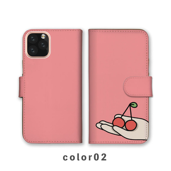 水果食品插畫手寫智慧型手機保護殼相容於所有型號筆記型卡片儲存NLFT-BKCS-01e 第3張的照片